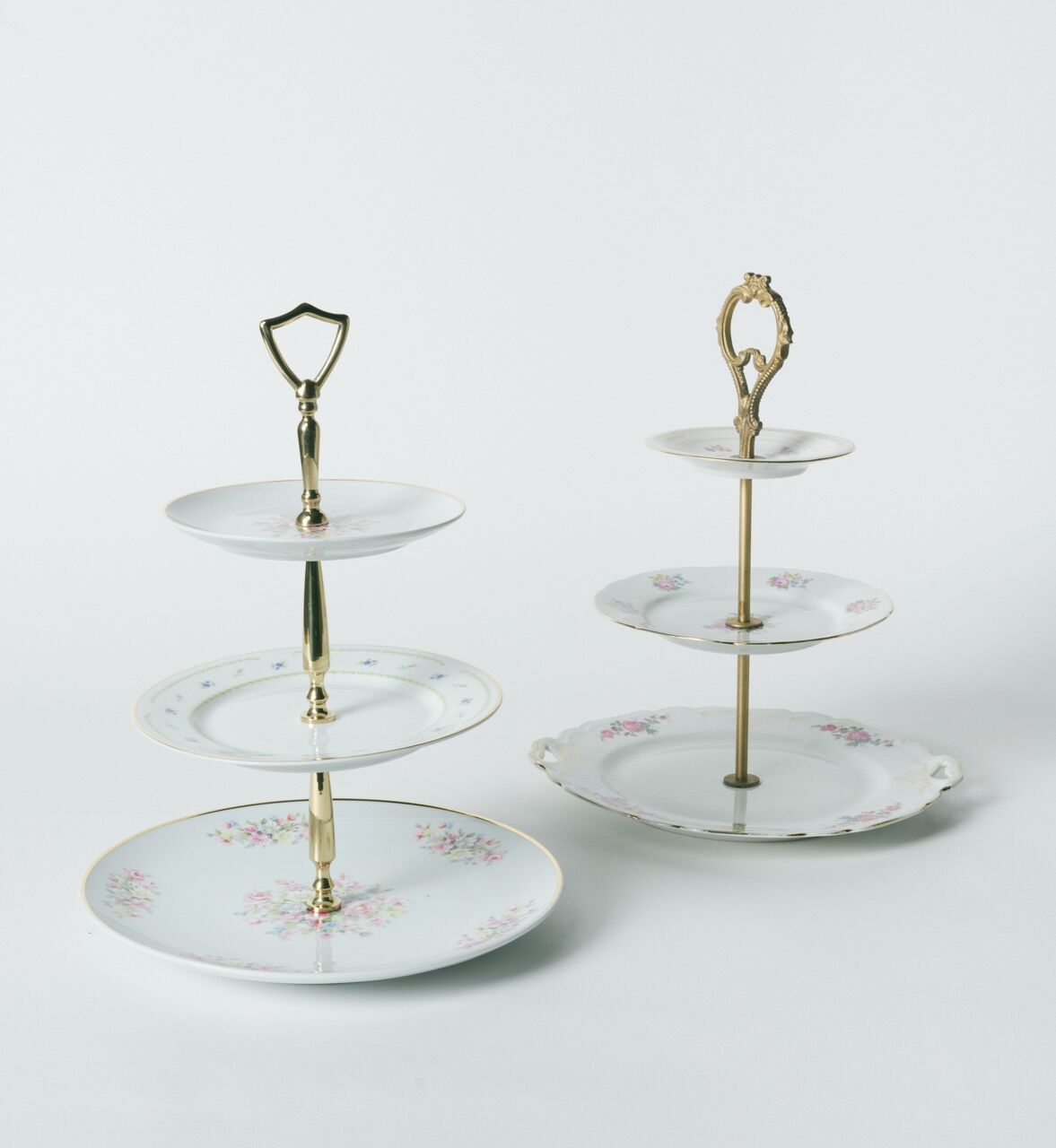 Serviteur vintage 3 étages Fleuri