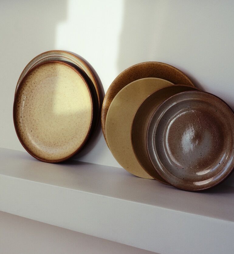 Plat rond vintage Grès