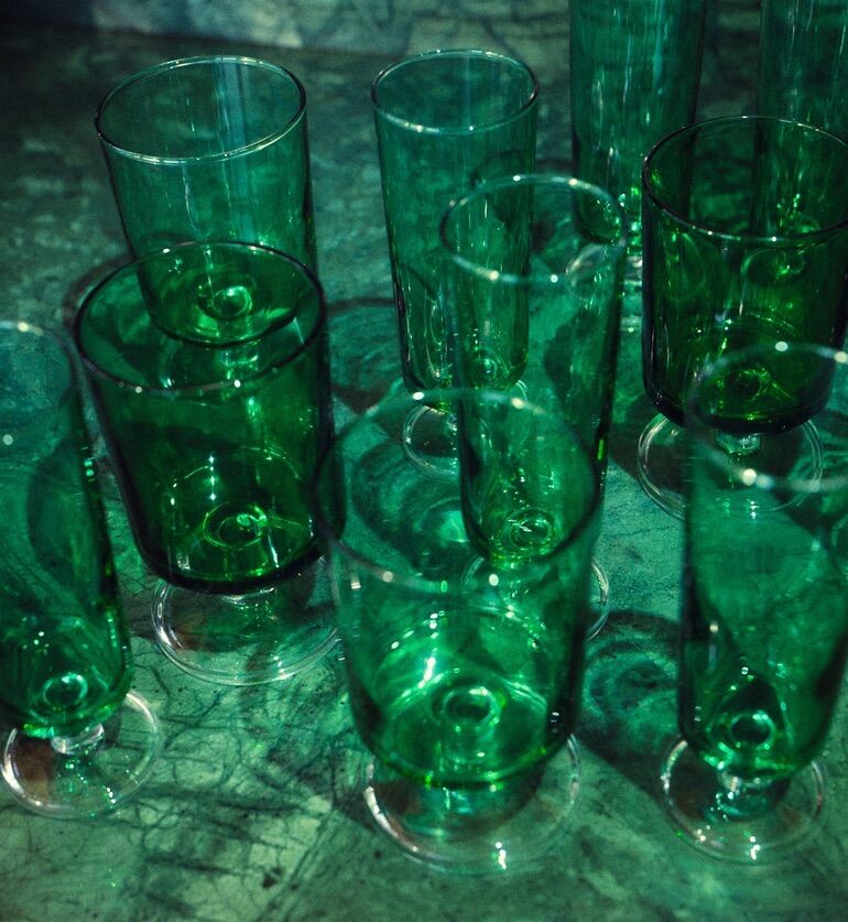 Verre à eau vintage Suède vert