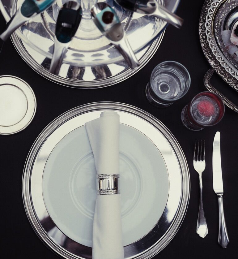 Assiette de présentation Métal Argenté